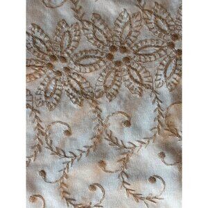 Embroidered‎ dresser/night stand 4 pc set Beige Floral Pattern